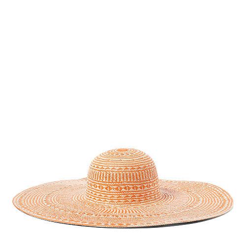 Ralph Lauren Lauren Basket-weave Straw Sun Hat Orange/natural