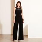 Ralph Lauren Lauren Petite Jersey Wide-leg Jumpsuit Black