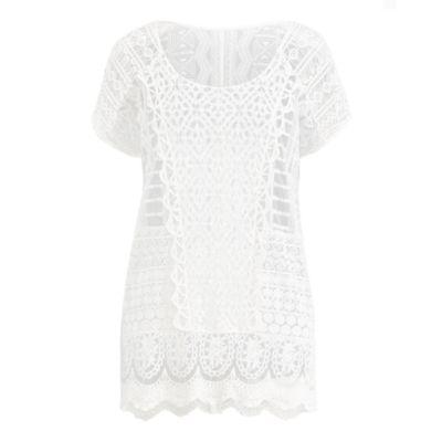 Ralph Lauren Crocheted Lace Cover-up Ivory