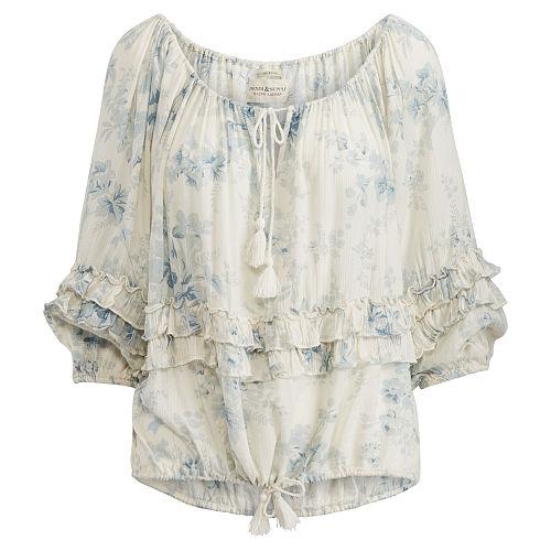 Ralph Lauren Denim & Supply Boho Off-the-shoulder Blouse Blue Floral