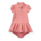 Ralph Lauren Cotton Polo Dress & Bloomer Rugby Pink 3m