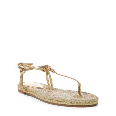 Ralph Lauren Metallic Leather Sandals Rl Gold