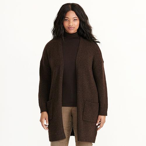 Ralph Lauren Lauren Woman Merino Wool Cardigan Chocolate