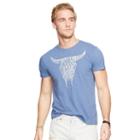 Ralph Lauren Denim & Supply Cotton Jersey Graphic Tee Echo Lake Type Cow Skull