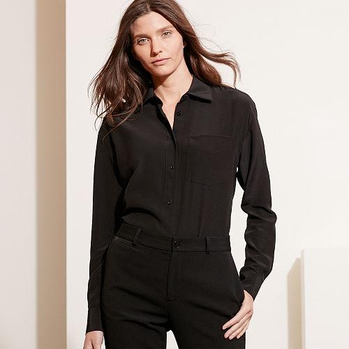 Ralph Lauren Lauren Silk Long-sleeve Shirt Black