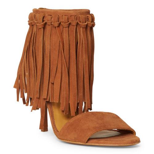 Polo Ralph Lauren Shari Fringed Suede Sandal Snuff