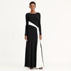 Ralph Lauren Lauren Color-blocked Jersey Gown Black-lauren White
