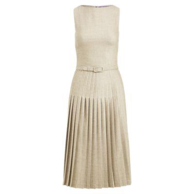 Ralph Lauren Nevina Wool Dress Medium Grey Melange