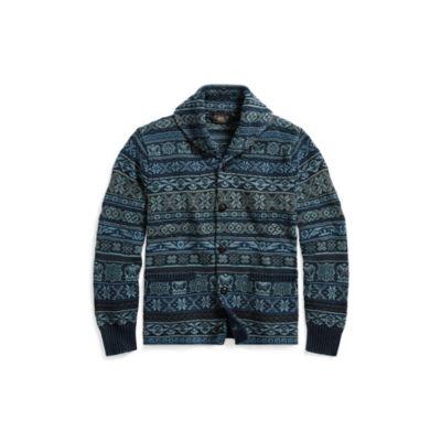 Ralph Lauren Fair Isle Cotton Cardigan Indigo