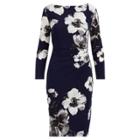 Ralph Lauren Floral Stretch Jersey Dress Blackberry/slate/multi