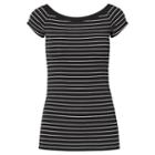Ralph Lauren Lauren Cotton Off-the-shoulder Tee Polo Black/herbal Milk