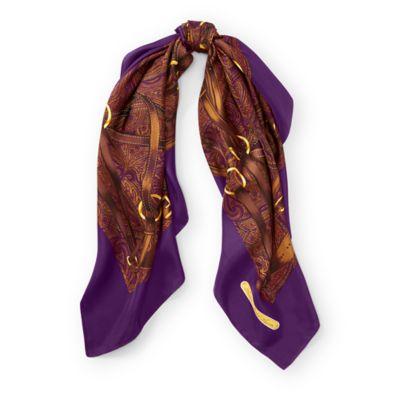 Ralph Lauren Bridle-print Silk Twill Scarf Fuchsia