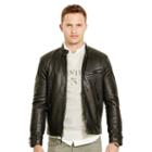 Polo Ralph Lauren Lambskin Caf Racer Jacket Polo Black