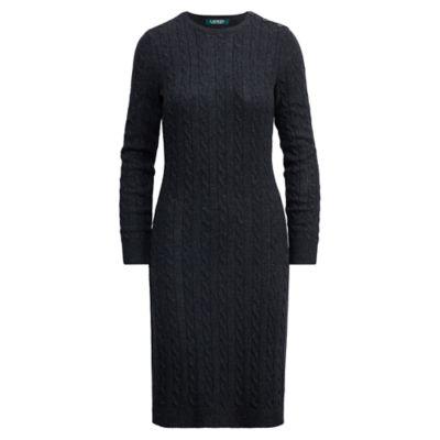 Ralph Lauren Cable-knit Sweater Dress Dark Gents Heather