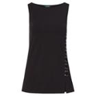 Ralph Lauren Lauren Lace-up Ponte Tank Polo Black