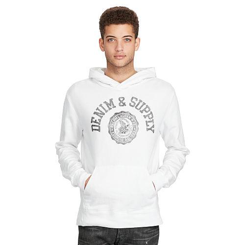Ralph Lauren Denim & Supply Cotton French Terry Hoodie White