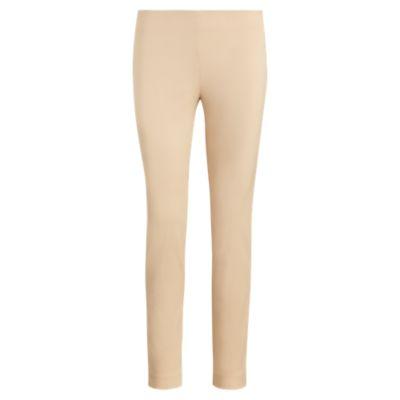 Ralph Lauren Stretch Twill Skinny Crop Pant Birch Tan