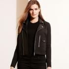 Ralph Lauren Lauren Woman Stretch Cotton Moto Jacket Black