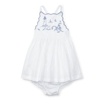 Ralph Lauren Twill Sundress & Bloomer White 3m
