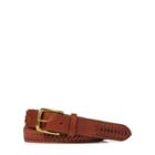 Ralph Lauren Braided Vachetta Leather Belt Tan