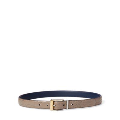 Ralph Lauren Reversible Leather Belt Taupe/navy