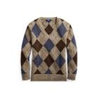 Ralph Lauren Argyle Wool V-neck Sweater Grey Multi