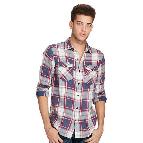 Ralph Lauren Denim & Supply Plaid Linen-cotton Workshirt Caden Plaid