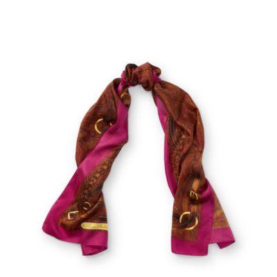 Ralph Lauren Milena Silk Twill Bridle Scarf Fuchsia