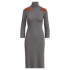 Ralph Lauren Suede-trim Turtleneck Dress Antique Heather