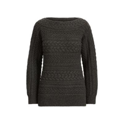 Ralph Lauren Off-the-shoulder Sweater Charcoal Melange