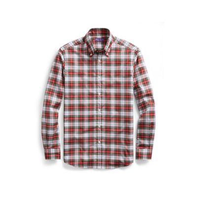 Ralph Lauren Tartan Shirt White With Red And Green