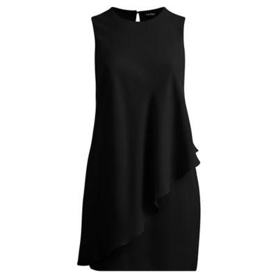 Ralph Lauren Crepe Sleeveless Shift Dress Polo Black