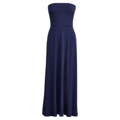 Ralph Lauren Strapless Jersey Maxidress Navy