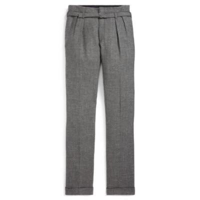 Ralph Lauren Pleated Herringbone Trouser Heather Grey