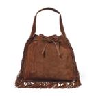Polo Ralph Lauren Fringed Suede Sling Bag Snuff
