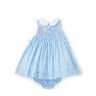 Ralph Lauren Stripe Smocked Dress & Bloomer Blue/white 3m