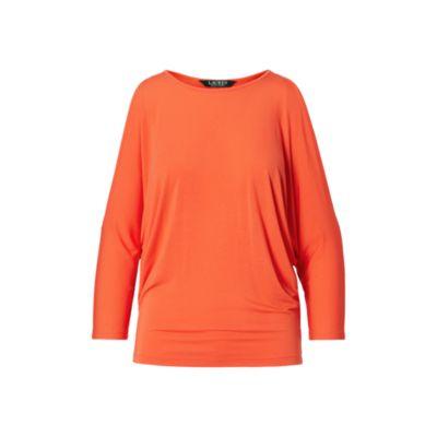 Ralph Lauren Cutout-shoulder Jersey Top Sunset Orange