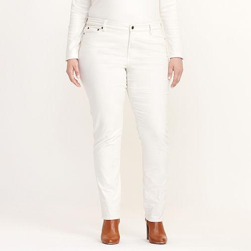 Ralph Lauren Lauren Woman Premier Straight Corduroy Pant Antique Ivory