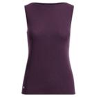 Ralph Lauren Knit Silk-blend Sleeveless Top Dark Mulberry