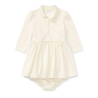 Ralph Lauren Cotton Polo Dress & Bloomer Olympia Cream 12m