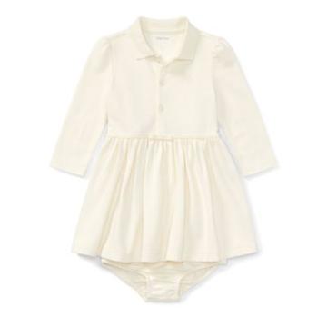 Ralph Lauren Cotton Polo Dress & Bloomer Olympia Cream 12m