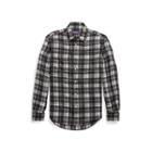 Ralph Lauren Plaid Silk Shirt Black And Cream