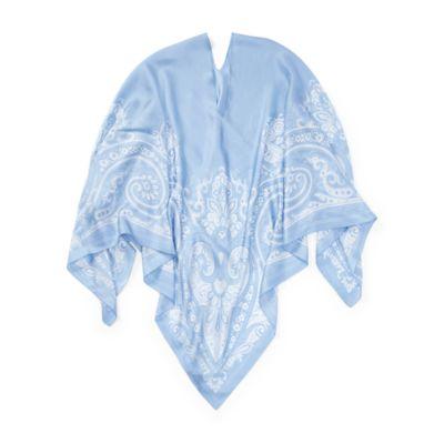 Ralph Lauren Paisley Silk Poncho Light Blue