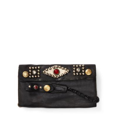 Ralph Lauren New Surveyor Leather Wallet Vintage Black