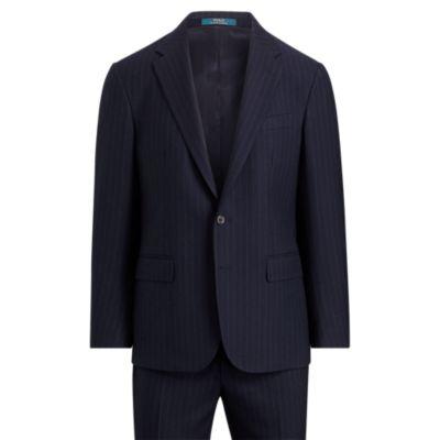 Ralph Lauren Polo Pinstripe Wool Twill Suit Navy And Light Grey