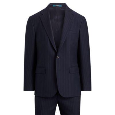 Ralph Lauren Polo Pinstripe Wool Twill Suit Navy And Light Grey