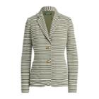 Ralph Lauren Striped Piqu Blazer Admiral Green/cream