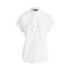 Ralph Lauren Ruffled Stretch Cotton Top White