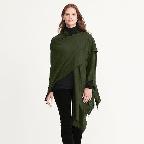 Ralph Lauren Lauren Ruana Oversized Scarf Olive