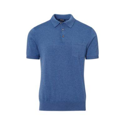 Ralph Lauren Cotton Short-sleeve Sweater Denim Heather
